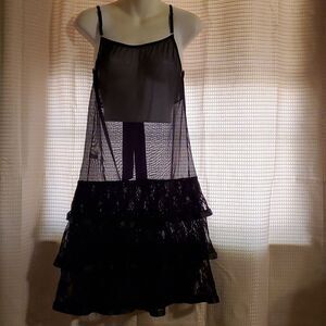 Black Lace Lingerie Sexy  Night Dress